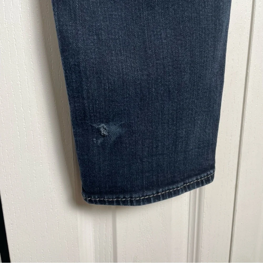 True Religion Relaxed Skinny Rocco Jeans Men’s 32 Blue Dark Wash Grunge Distress
